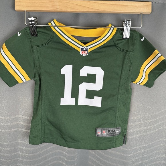 Nike Green Bay Packers Aaron Rodgers #12 NFL Jersey Green Toddler Baby Sz 18M - Picture 1 of 9